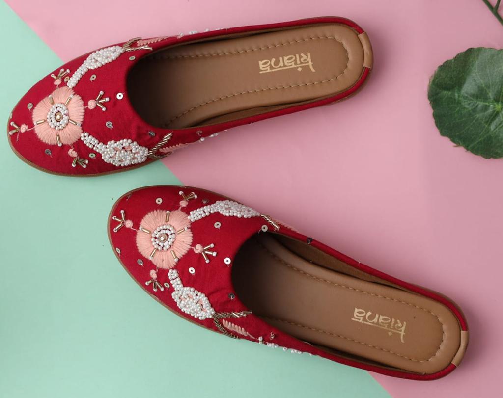Kiana Fancy Wear Women Embroidered Indian Mojari Collection